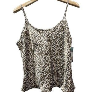 CINEMA ETOILE INTIMATES Womens Leopard Print Silky Camisole Top Lingerie L **NWT